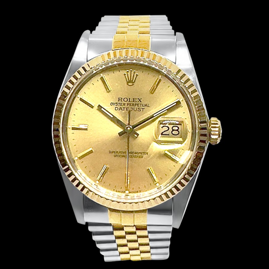 Watches Pre-Owned Rolex | Pre-Owned Rolex 18K Yellow Gold & Stainless-Steel Oyster Perpetual Dat