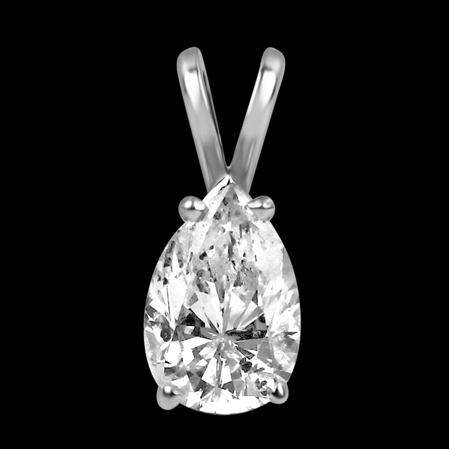 Estate PAGE Estate | Estate 14K White Gold Pear-Shaped Diamond Pendant