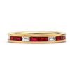 Jewelry Mark Henry Diamond Rings | Mark Henry 18K Yellow Gold "Baguette Ruby And Diamond Thread" Band