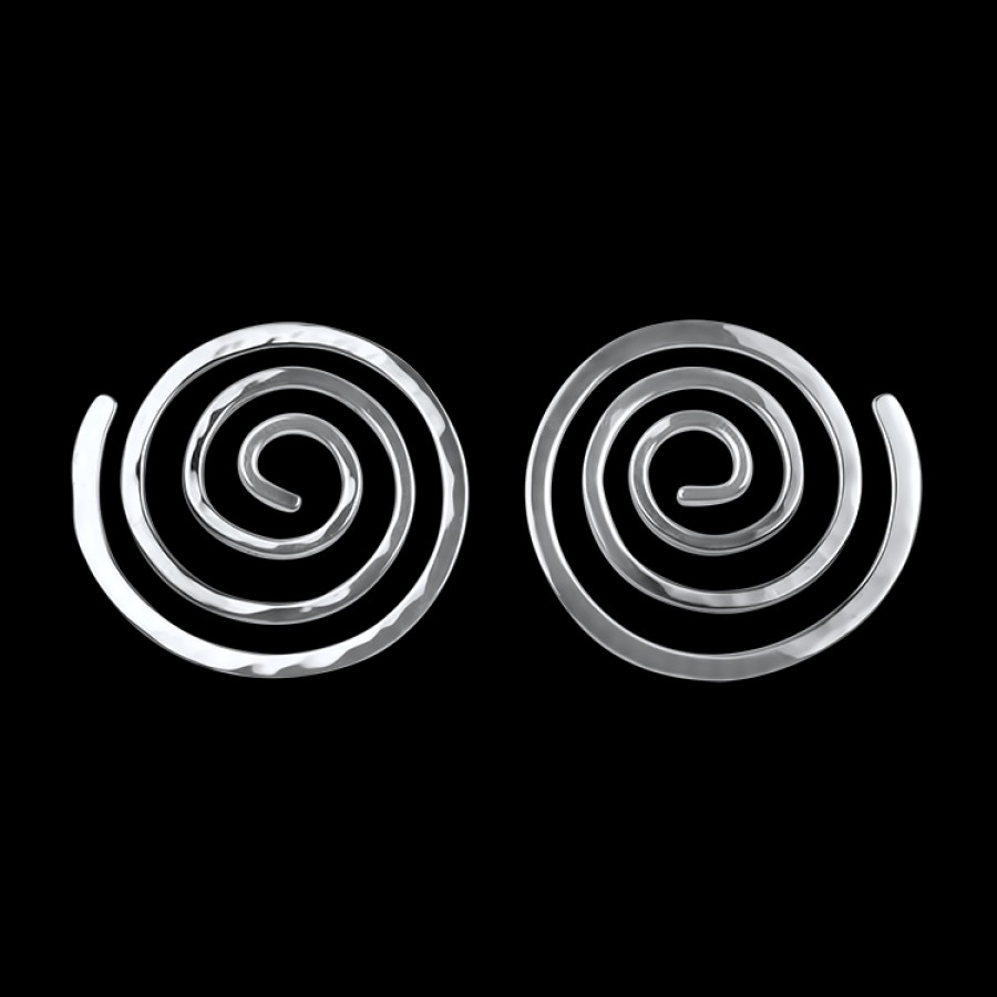 Estate PAGE Estate | Estate Sterling Silver Hammered Spiral Earrings