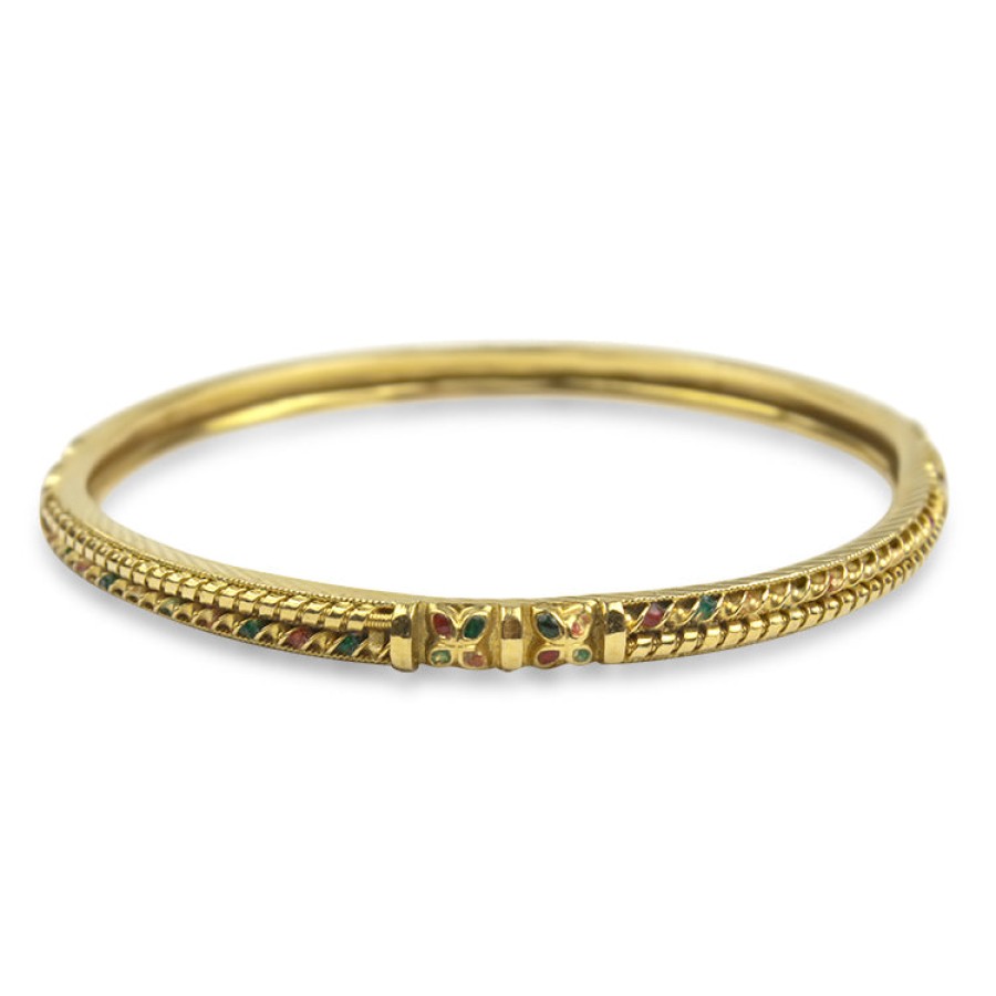 Estate PAGE Estate | Estate 22K Yellow Gold Ornate Enamel Hindi