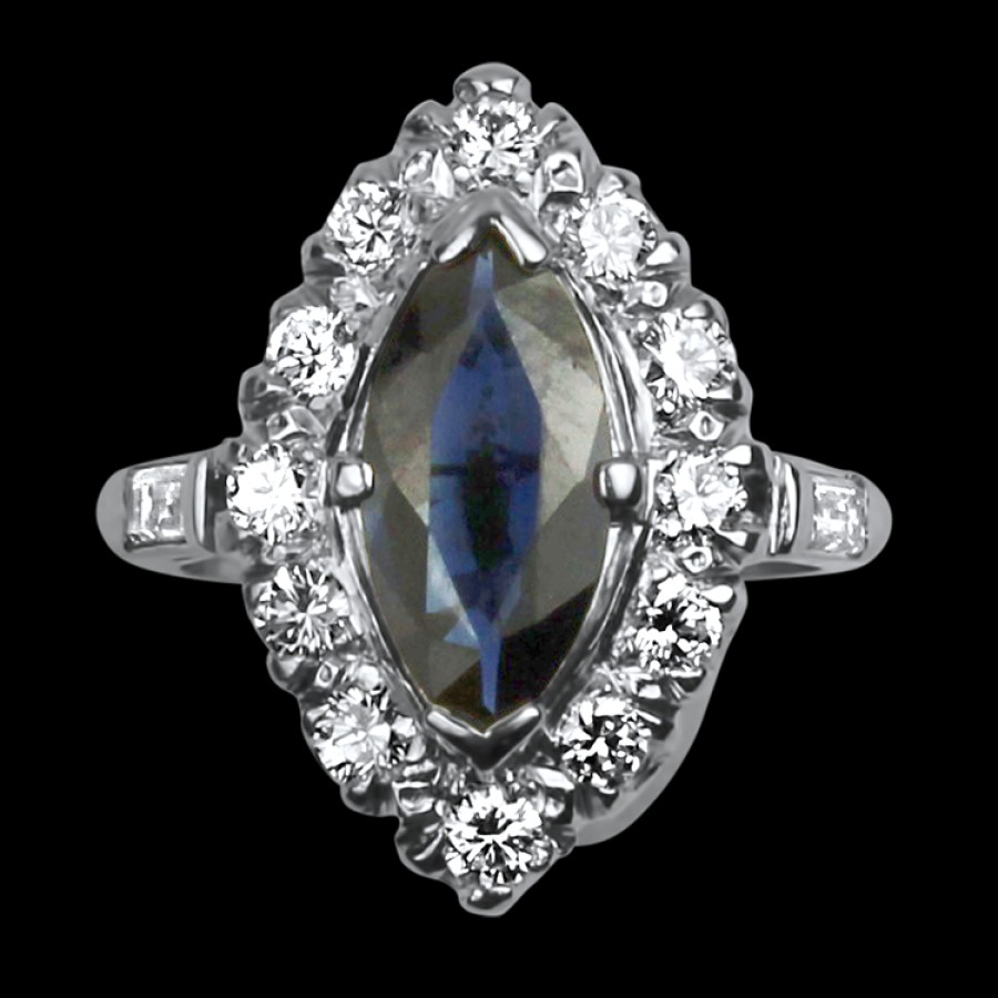 Estate PAGE Estate | Estate Platinum Sapphire & Diamond Ring