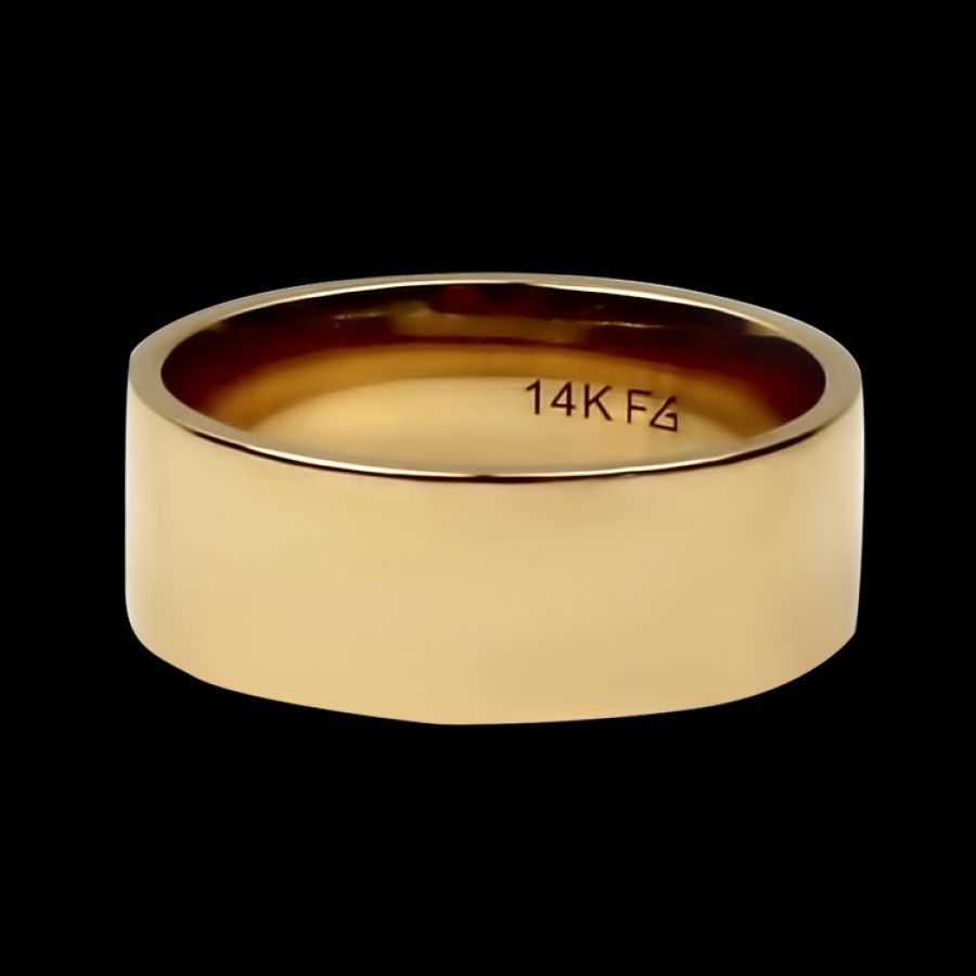 Estate PAGE Estate | Estate 14K Yellow Gold 8Mm Pipe Edge Band