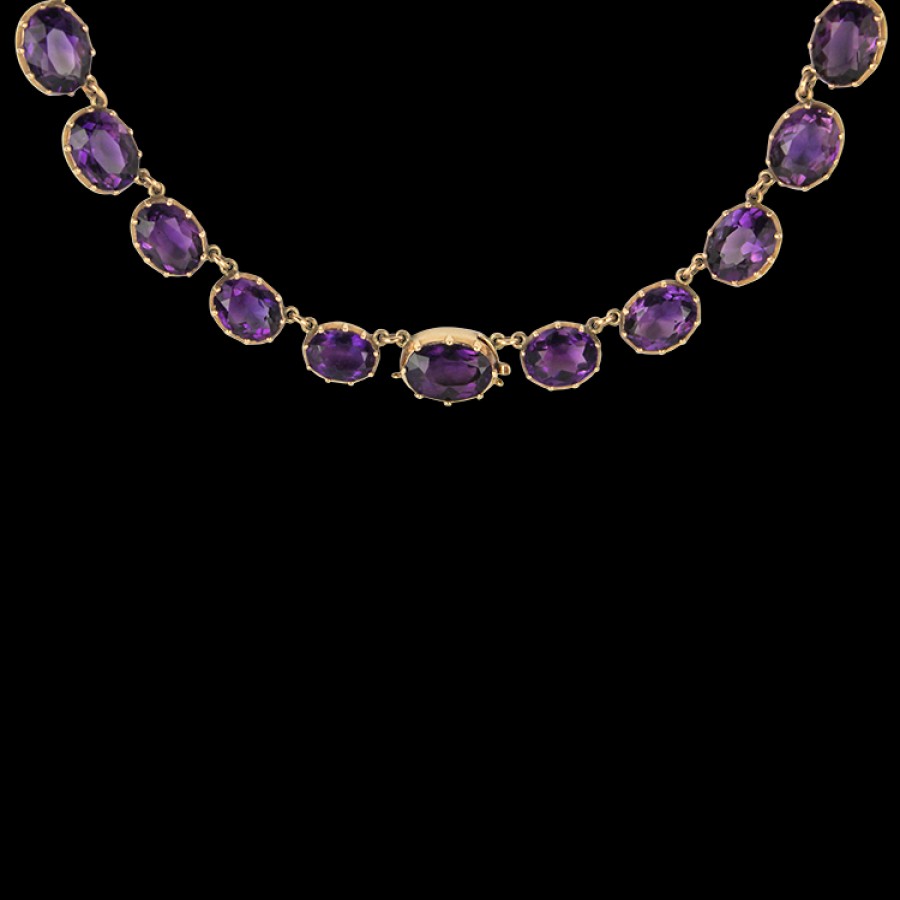 Estate PAGE Estate | Estate 14K Yellow Gold Victorian Amethyst Necklace