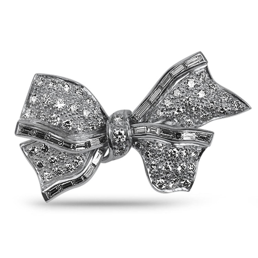 Estate PAGE Estate | Estate Platinum Diamond Bow Pin