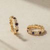 Jewelry Mark Henry Diamond Earrings | Mark Henry 18K Yellow Gold "Bubbly Sapphire And Diamond Mini" Hoop Ear