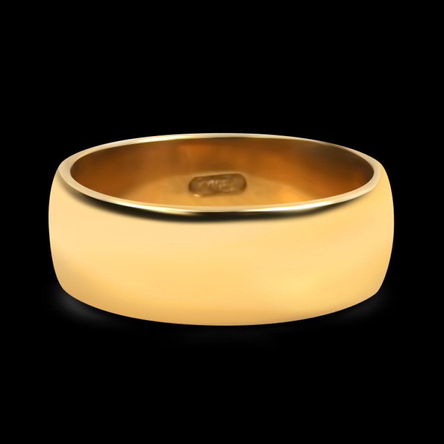 Estate PAGE Estate | Estate 18K Yellow Gold Half-Round 7Mm Band